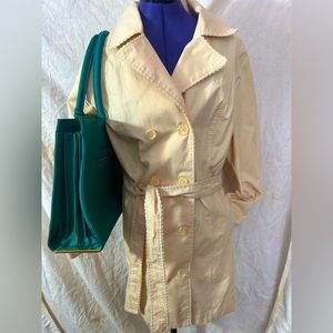 Sonoma Pale Yellow Mid length Trench Coat xL